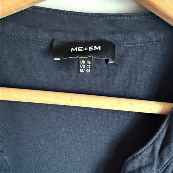 ME+EM Open Collar Tiered Maxi Dress in Navy 12 - Picture 7 of 13